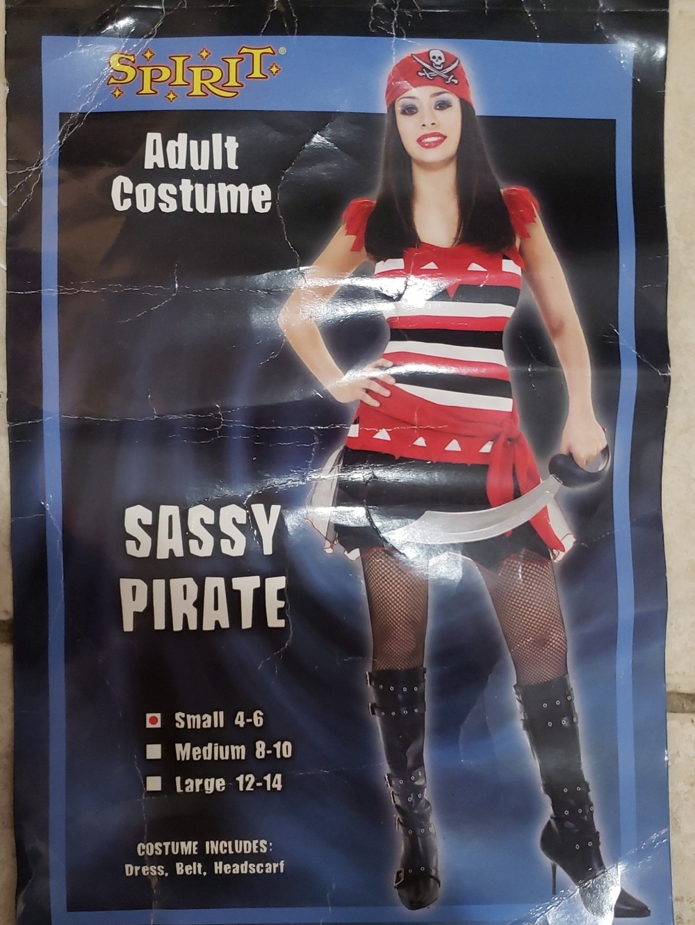 Spirit Halloween Pirate Costume Size Small